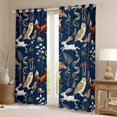 thumbnail image 2 of Manfei Boho Jungle Animal Black Out Curtains for Child, Squirrel Fox Butterfly Curtains Pack of 2 (42x63 Each), Rustic Farmhouse Bedroom Curtains, Window Curtains Home Decor, 2 of 6