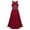 Burgundy, variant on renvena Girls Kids Halter Neck Floral Lace Top Flower Dress Wedding Bridesmaid Party Ball Gowns