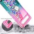 thumbnail image 3 of Nagebee Phone Case Compatible for Google Pixel 7a (2023) with Tempered Glass Screen Protector, Sparkle Glitter Flowing Liquid Waterfall [Ring Holder & Wrist Strap] Girls Women Cute (Pink/Aqua), 3 of 6