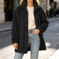 thumbnail image 5 of QIYAGBSA Sherpa Fleece Jackets for Women Stand Collar Full Zip Oversized Fuzzy Plush Long Sleeve Coats with Pockets Fall Winter Warm Outerwear, 5 of 9