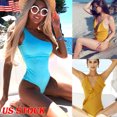 thumbnail image 3 of Women One-Piece Ruffles Bikini Monokini Push Up Padded Swimsuit Swimwear, 3 of 5