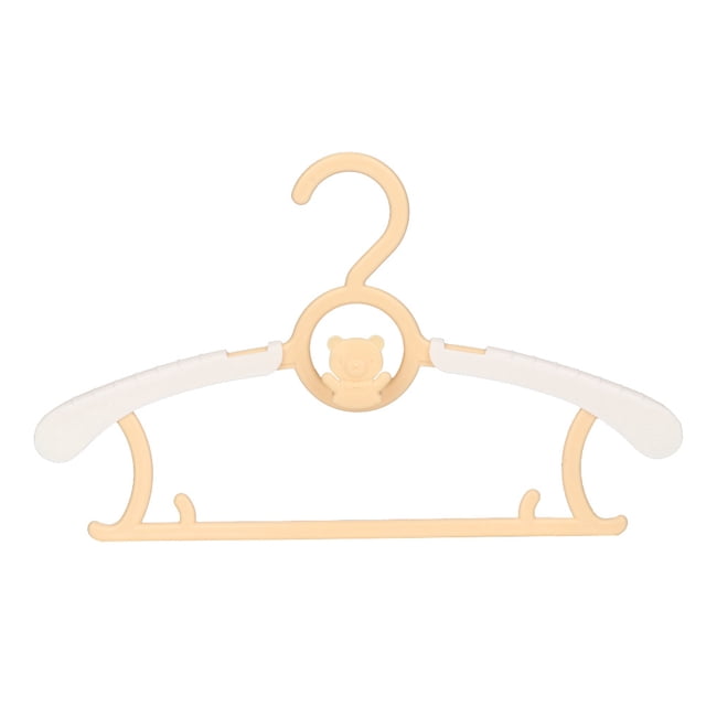Perchas de plástico ajustables para niños, perchas de ropa de dibujos animados (amarillo), 10 Uds.