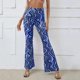 thumbnail image 3 of Pantalones de yoga Gibobby mujer Pierna recta Cintura alta suelta estampados azul L, 3 of 5