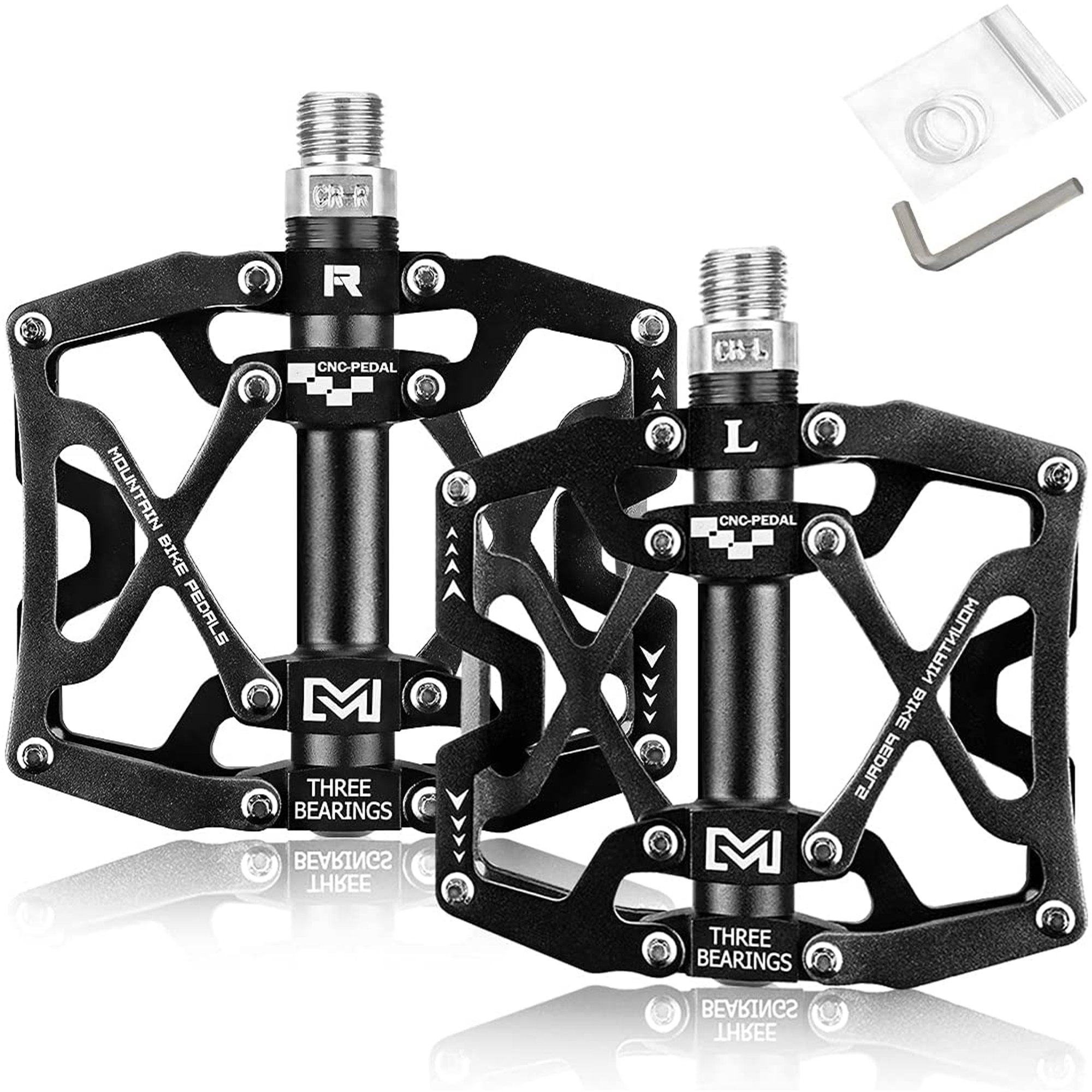 Pédales Vélo 9/16" Aluminium CNC - Antidérapantes Pour VTT, Route Et Ville - Installation Facile