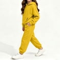 thumbnail image 4 of BRGZLK Boys Girls Hoodie Sweatsuit Set Trendy Solid Color Long Sleeve Half Zip Pullover Sweatshirt and Sweatpants Comfort Warm Tracksuit Fall Winter Clothes for Daily Wear 2026 Yellow 7-8 Years, 4 of 7