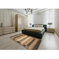 thumbnail image 5 of Ahgly Company Machine Washable Indoor Square Abstract Sangria Brown Area Rugs, 4' Square, 5 of 7