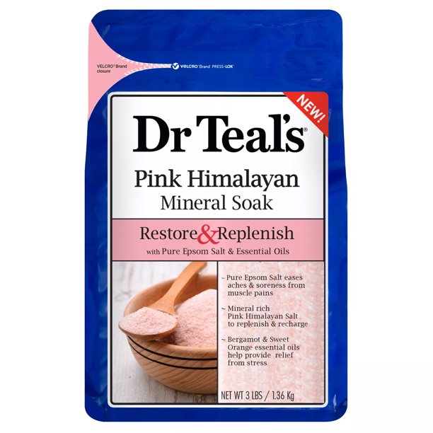 Dr Teals Epsom Salt Soaking Solution Restore Pink Himalaya, 3 LB