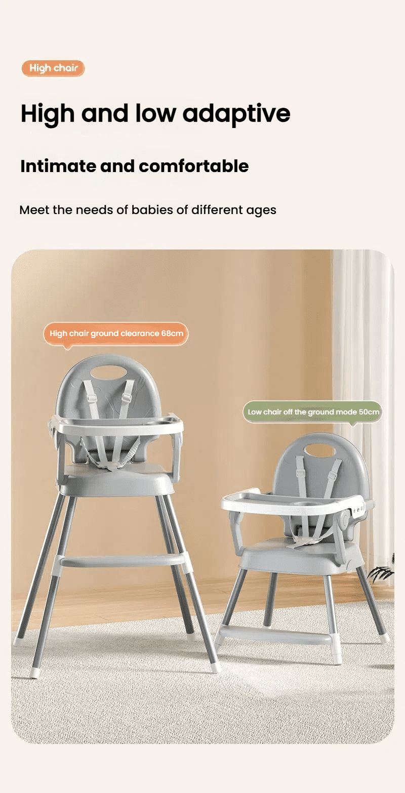 M-b-aby-m 3-in-1 Baby High Chair Baby Feeding Chairs Baby scooter with Steel Pipes for 0-36 Months,Unisex,GREY