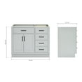 thumbnail image 3 of Ariel Hepburn 42 In. Left Offset Single Sink Base Cabinet In Grey, 3 of 10