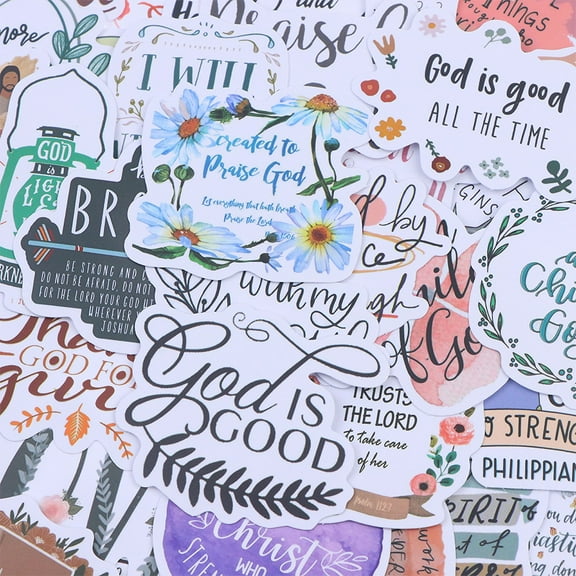 52pcs Jesus Phrase Christians Religion Sayings Stickers Bible Sticker Decal for Skateboard Suitcase Graffiti Luggage Motorcycle