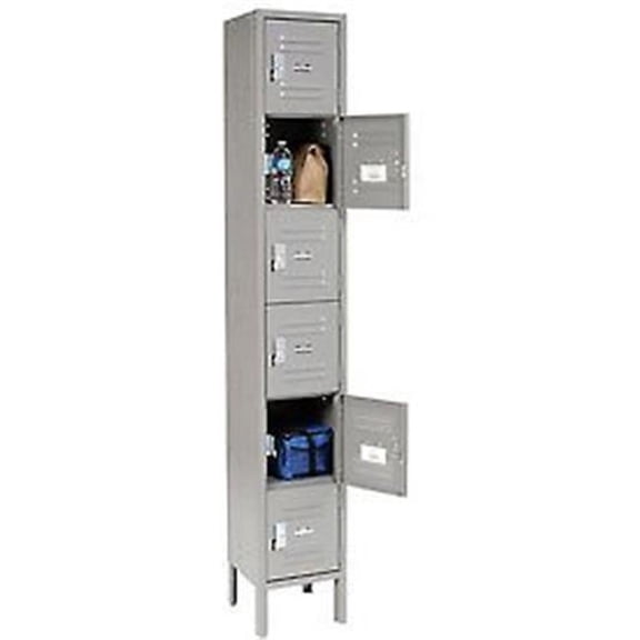 Six Tier Global Locker with 6 Door Ready to Assemble - Gray
