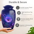 thumbnail image 3 of MUKTIVE Blue Daisy Urn for Ashes for Women - Purple Cremation Urns for Human Ashes Adult - Memorial Urns for Adults - 10 Inch Large Urn for Mom & Dad, 3 of 7