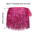 thumbnail image 4 of Zando Sequin Fringe Skirts for Women Tassel Wrap Belly Dance Skirt Sparkly Hip Scarf Glitter Rave Outfits Costume Festival Rose, 4 of 6