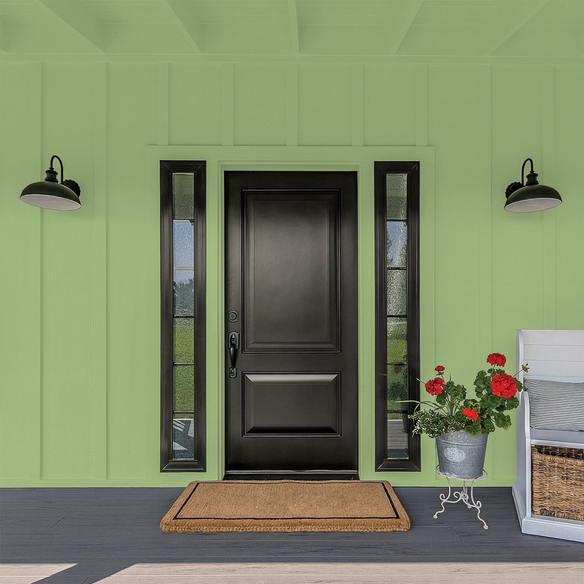 Glidden HEP Luscious Lime / Green Flat Exterior Paint with Primer, 1 Gallon