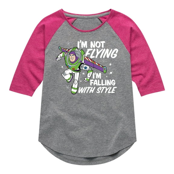 Toy Story - I'm A Nervous Rex - Toddler And Youth Girls Raglan Graphic T-Shirt