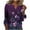 Purple, variant on Summer Shirts for Ladies Blouses Summer Women's Fashionable 3/4 Sleeved Floral Printed Round Neck Top T-shirt With Flared Sleeves