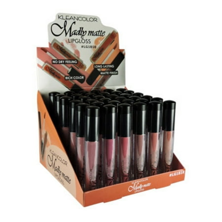 KLEANCOLOR Madly Matte Lip Gloss Display Case Set 36 pieces LG1818 - Walmart.com