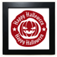 thumbnail image 1 of Rojo Redondo patrón calabaza de Halloween Mesa de pared con marco cuadrado negro, 1 of 4