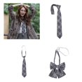 thumbnail image 2 of Handcraft JK Tie Gray Striped Necktie British Style Neckwear Checked Neck Ties for School Uniforms and Casual Occasion, 2 of 4