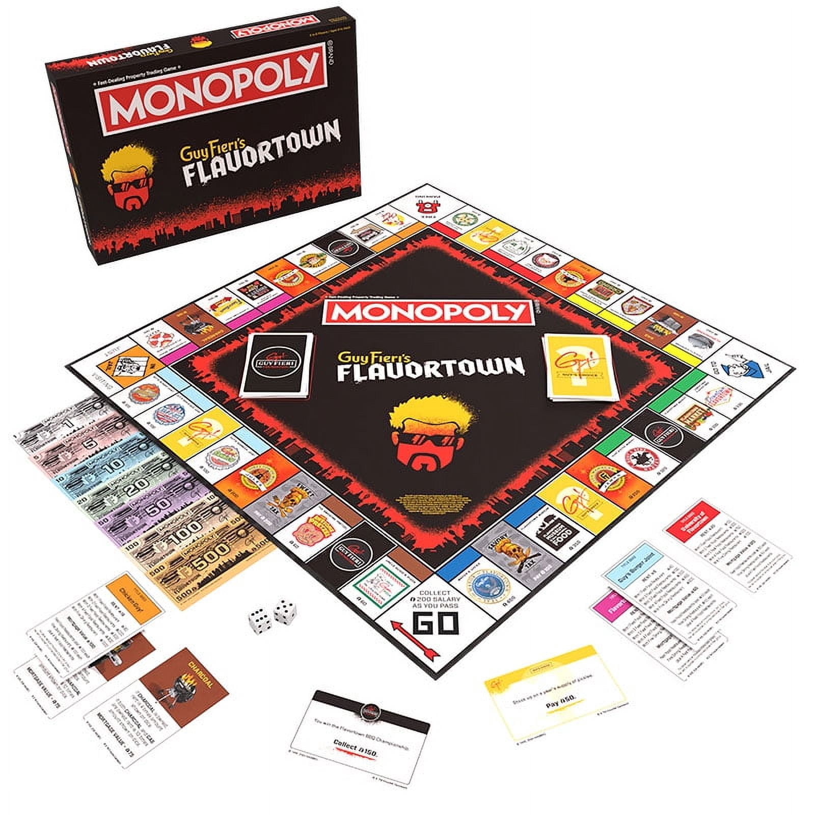 Monopoly: Flavortown Board Game, Featuring '68 Chevy Camaro, Knuckle Sandwich Coin and More, Buy, Sell, Trade Guy Fieri?s Restaurants, Build Your Own Culinary Empire, Officially Licensed Merchandise