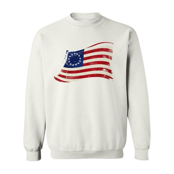 Betsy Ross Flag In The Wind Sweatshirt Men -Image by Shutterstock, Male 4X-Large
