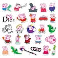 thumbnail image 5 of Pegatinas de Peppa Pig para teléfono móvil, pegatinas de dibujos animados de cerdos bonitos, taza de agua, cuaderno, Maleta, pegatina de Graffiti decorativa impermeable, 52 piezas por juego, 5 of 5