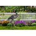 thumbnail image 3 of 27" Tall Outdoor Garden Statue Flamingo with Sturdy Stand in Silver, 3 of 3