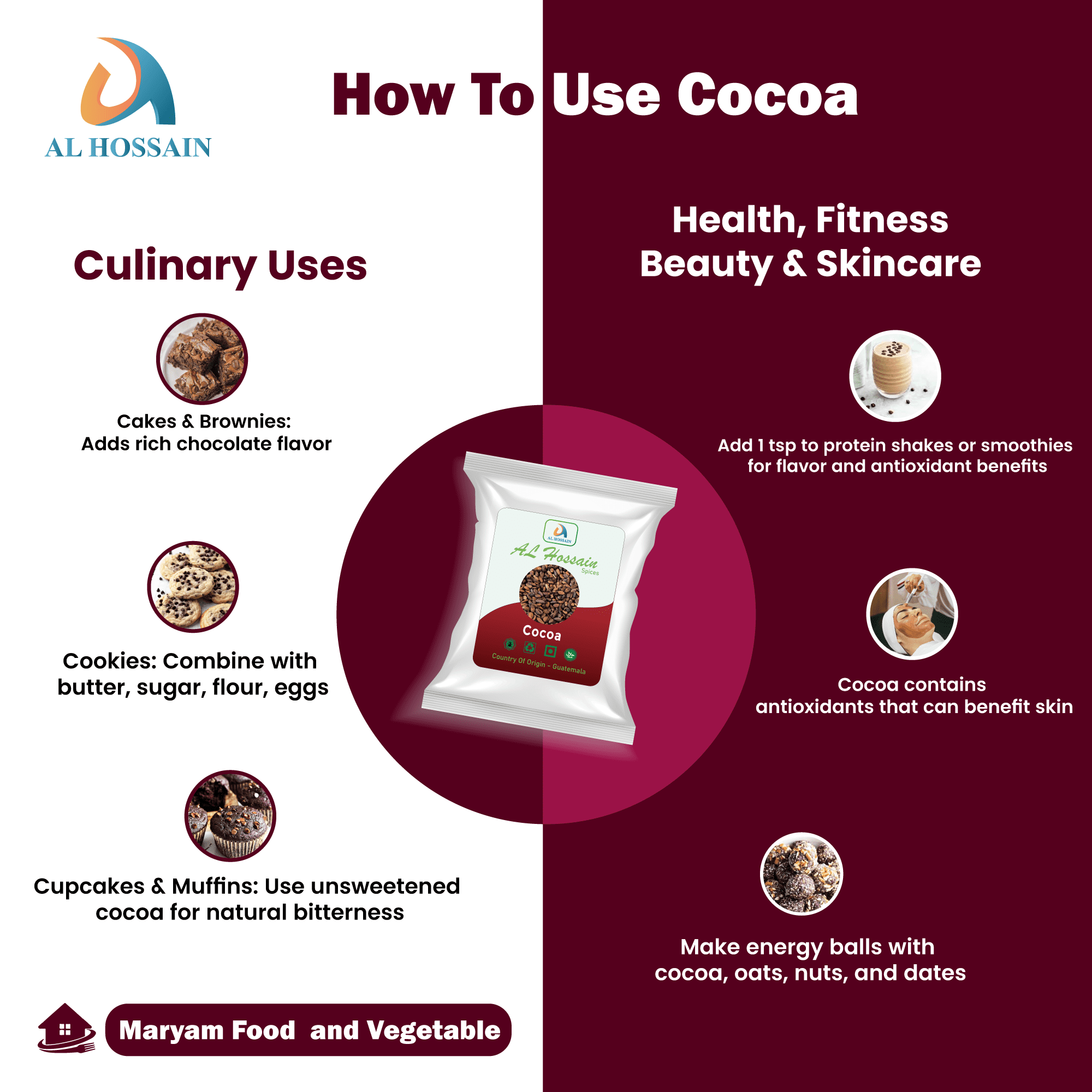 Al Hossain Natural Guatemalan Cocoa Beans – 11lb Bulk (176oz / 5kg) – Premium Whole Cocoa Beans for Chocolate, Coffee & Tea – Rich, Aromatic, Vegan & Gluten-Free