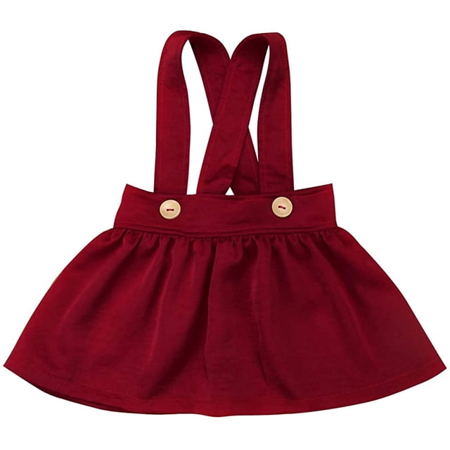 Specialcal Jupe à Bretelles en Velours pour Bébés Filles, Robe d'Été Décontractée à Volants pour Tout-Petits