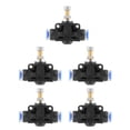 thumbnail image 1 of Válvula de velocidad de flujo neumática, 5 piezas/juego Regulador de flujo de aire neumático de empuje Controlador de velocidad de flujo de aire Rendimiento sólido, 1 of 8