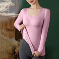 thumbnail image 4 of DuoJiaJ Women's Thermal Shirts Lined Long Sleeve Underwear Purple L, 4 of 5