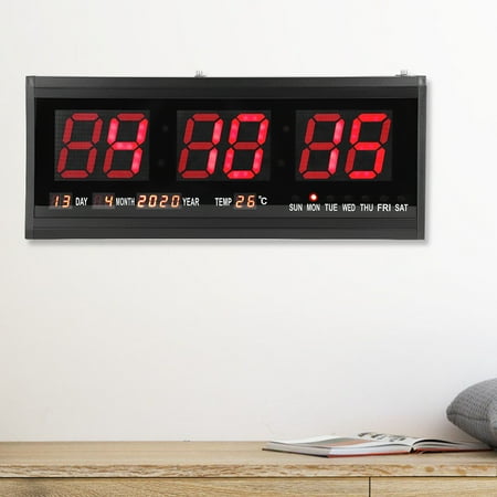 Lhcer Modern Led Digital Wall Clock Digital Wall Clock Date Temperature Large Modern Led Digital Wall Clock Date Temperature 24 Or 12 Hour Office Eu Plug 110v 240v Walmart Canada