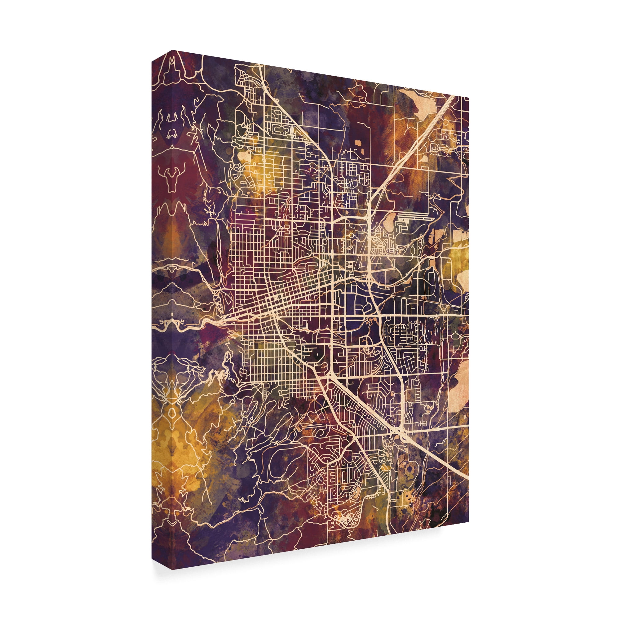 Trademark Fine Art 'Boulder Colorado City Map II' Canvas Art by Michael Tompsett