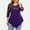 Purple, variant on Women's Plus Size Lace up Ribbed Tops Casual T-Shirts Gothic Corset Top