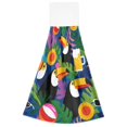 thumbnail image 7 of Yayeee Kitchen Hanging Hand Towels Set of 2 with Loop Bathroom Absorbent Tie Towel, Colorful Toucans Pattern, 7 of 7