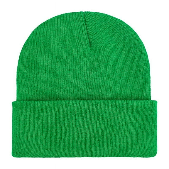 Lilgiuy Beanie Hats for Women Men 2024 New Solid Color Soft Comfort Stretchy Winter Warm Hat Daily Knit Cuff Beanie Cap Gifts for Friends, Sons, Daughters, Couples, Green