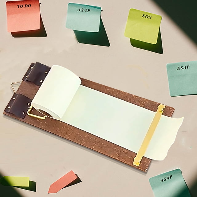 Vintage Style Clipboard Notepad Set with Roll Paper, Complete Portable Craft Board for Office Home Workplace Organization and Note-Taking