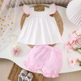 thumbnail image 3 of Hiijoy Newborn Girls Summer Outfits Apple Embroidery Shirt and Shorts Set, Sizes 6-12M, 3 of 7