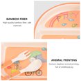 thumbnail image 4 of EeaseCA 1 Set Cartoon Child Baby Tableware Set Bamboo Fiber Compartmental Dinner Plate, 4 of 7