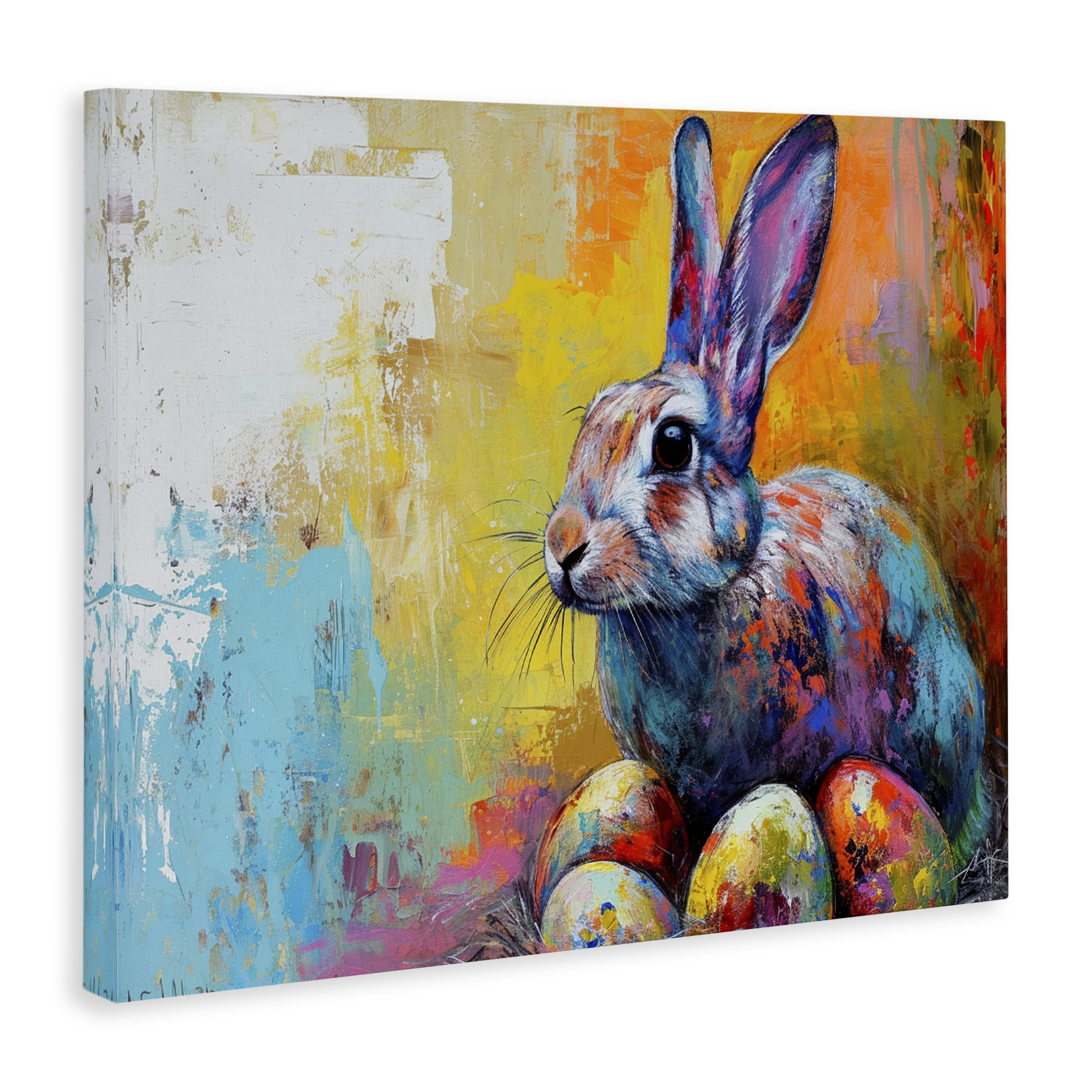 Stupell Industries Easter Joy Abstract Holiday Painting Wrapped Canvas Art Print Wall Art, 20 x 16