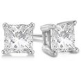thumbnail image 3 of 0.50ct. Princess Diamond Stud Earrings Platinum (G-H, VS2-SI1), 3 of 3