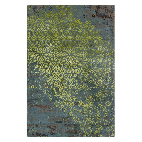Hand-Tufted Contemporary Rug 5'x7'6 Blue/Green/Brown