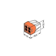 WAGO 773-104 4-Conductor PUSH WIRE® Connectors for Junction Boxes - 500 PK