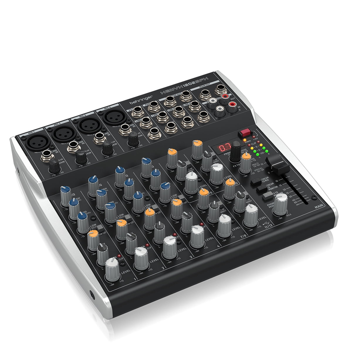 Behringer XENYX 1202SFX Premium Analog 12-Input Mixer with USB Interface, Bundle with Instrument and Microphone Cable