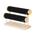 thumbnail image 4 of Expositor de pulseras, soporte para guardar pulseras, base de madera, soporte para coleteros, soporte para brazaletes Flocado negro, 4 of 9