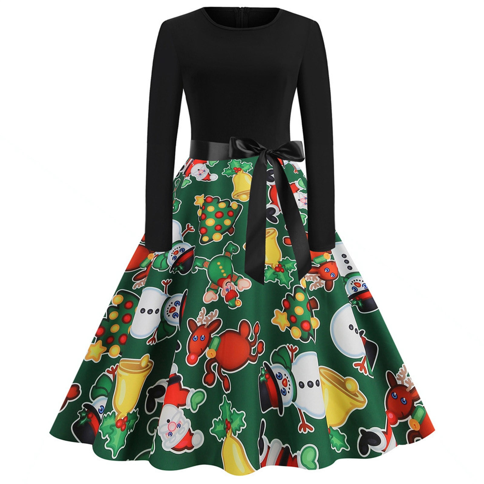 Aoochasliy Deals Christmas Dresses Women Christmas Costumes RoundNeck