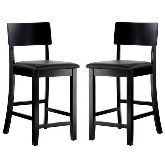 Home Square 2-Piece Furniture 24" Counter Stool Set in Black