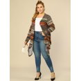 thumbnail image 3 of GRACE & GRANDEUR Women's Plus Size Color Block Striped Open Front Cardigan, 3 of 6