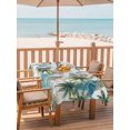 thumbnail image 2 of Outdoor Tablecloth with Umbrella Hole for Patio/Picnic/Party/Camping, Tropical Plant Waterproof Table Cloth Rectangle Table Cover Washable, Summer Watercolor Boho Green Palm Trees (52"x 70"), 2 of 8