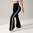 thumbnail image 4 of Flare Legging for Women Tummy Control Side Stripe Yoga Pants High Waisted Bell Bottoms Y2k Gym Athletic Track Pants Black M, 4 of 5